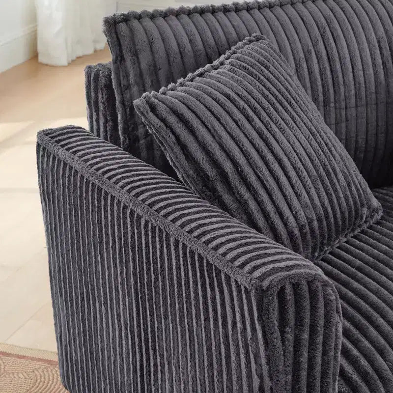 Fauteuil moelleux une place avec coussin doux, dossier et accoudoirs | Idéal pour le salon et la chambre à coucher