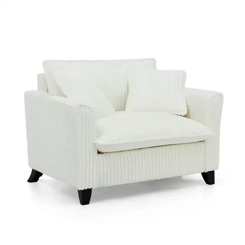 Fauteuil moelleux une place avec coussin doux, dossier et accoudoirs | Idéal pour le salon et la chambre à coucher