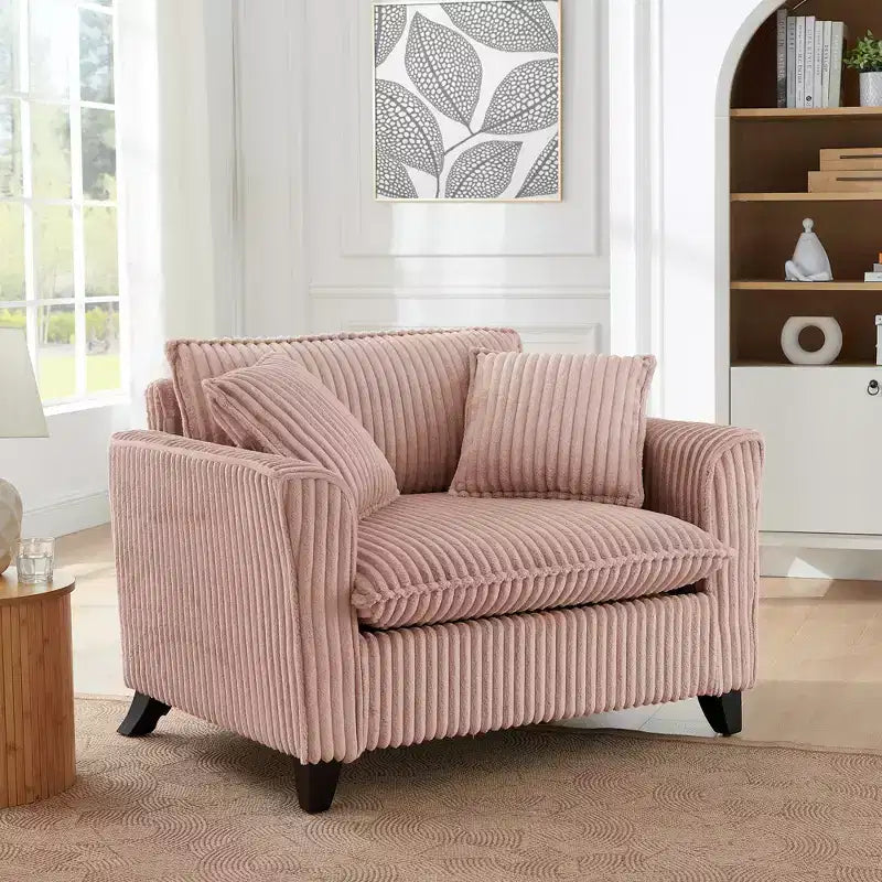 Fauteuil moelleux une place avec coussin doux, dossier et accoudoirs | Idéal pour le salon et la chambre à coucher
