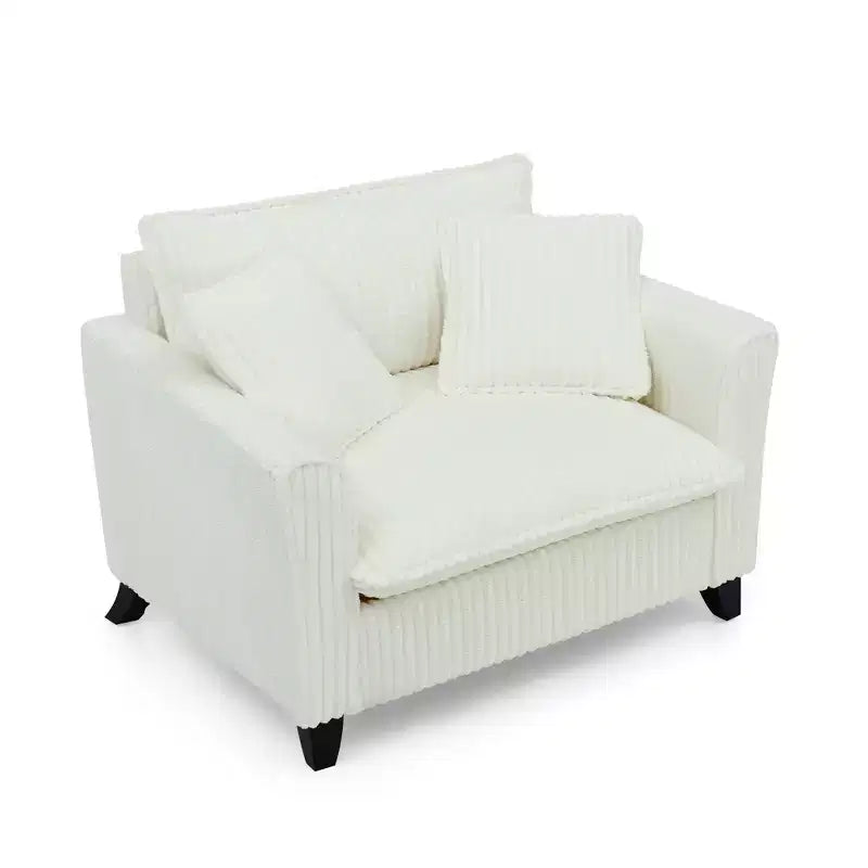 Fauteuil moelleux une place avec coussin doux, dossier et accoudoirs | Idéal pour le salon et la chambre à coucher