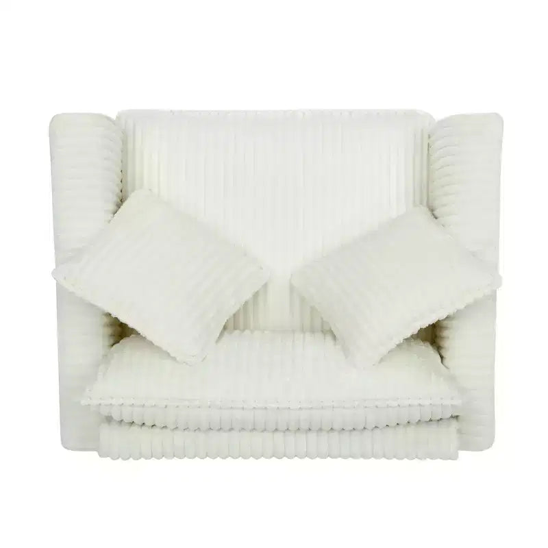 Fauteuil moelleux une place avec coussin doux, dossier et accoudoirs | Idéal pour le salon et la chambre à coucher