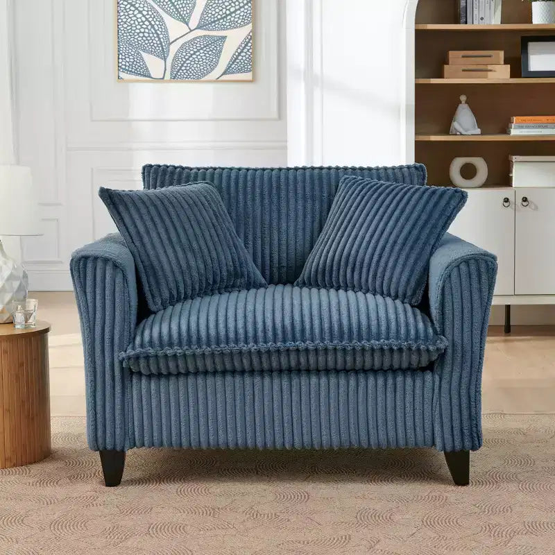 Fauteuil moelleux une place avec coussin doux, dossier et accoudoirs | Idéal pour le salon et la chambre à coucher