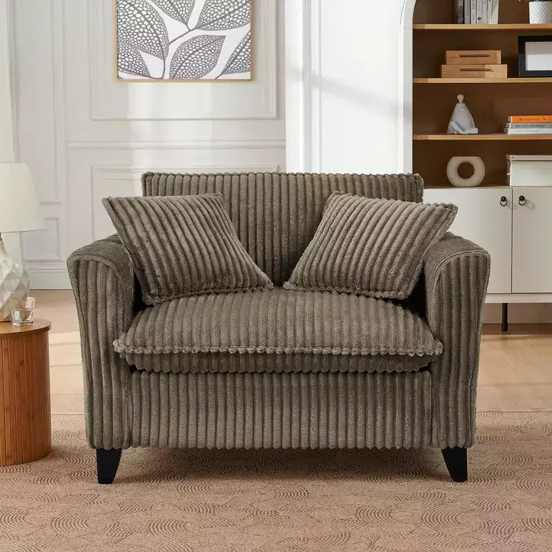 Fauteuil moelleux une place avec coussin doux, dossier et accoudoirs | Idéal pour le salon et la chambre à coucher