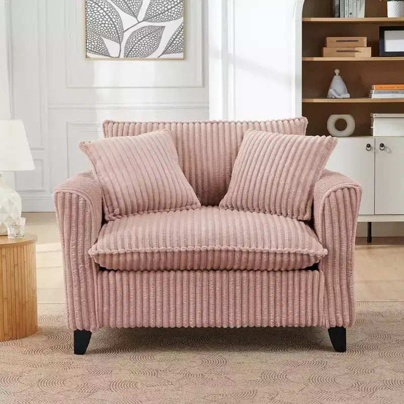 Fauteuil moelleux une place avec coussin doux, dossier et accoudoirs | Idéal pour le salon et la chambre à coucher