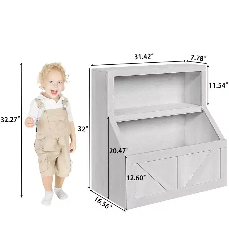 Grand rangement de jouets et bibliothèque pour enfants avec design sûr - Bibliothèque en bois pour tout-petits avec grand meuble, anti-basculement pour salle de jeux