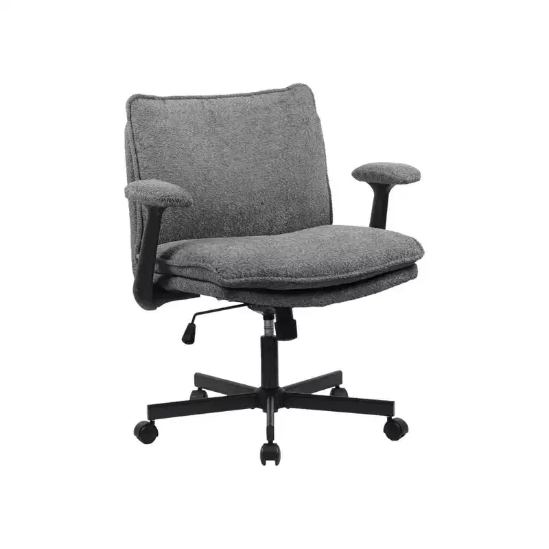 Chaise Criss-Cross avec accoudoirs relevables et roulettes, large assise rembourrée, pivotante, pour bureau à domicile/coiffeuse