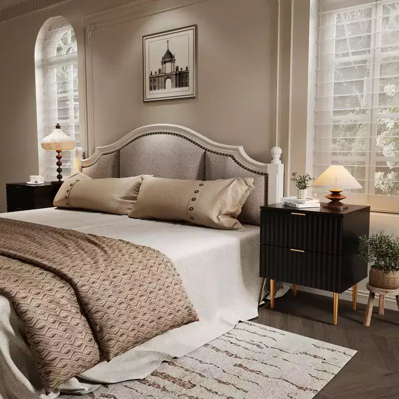 Table de chevet cannelée avec station de recharge et 2 tiroirs, table de chevet dorée et en bois avec ports USB et prises, pour chambre à coucher, appartement