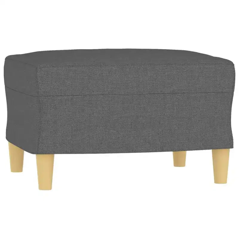 Canapé 3 places avec fauteuil et repose-pieds en tissu pour salon - Gris foncé