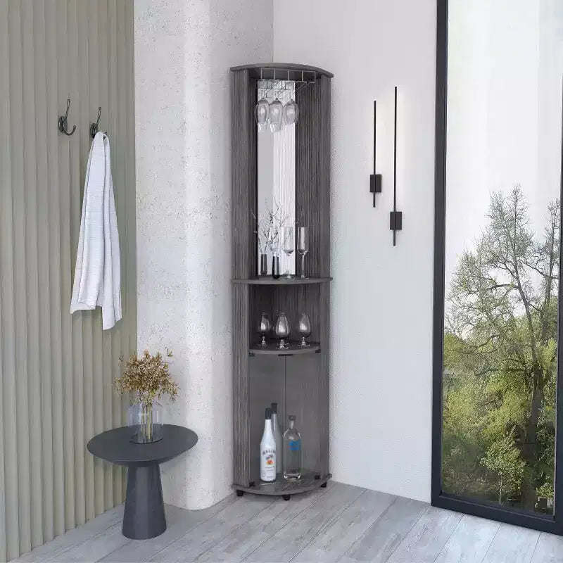 Armoire de rangement de salle de bain, Armoire haute grand meuble de rangement avec 2 tiroirs et étagères ouvertes