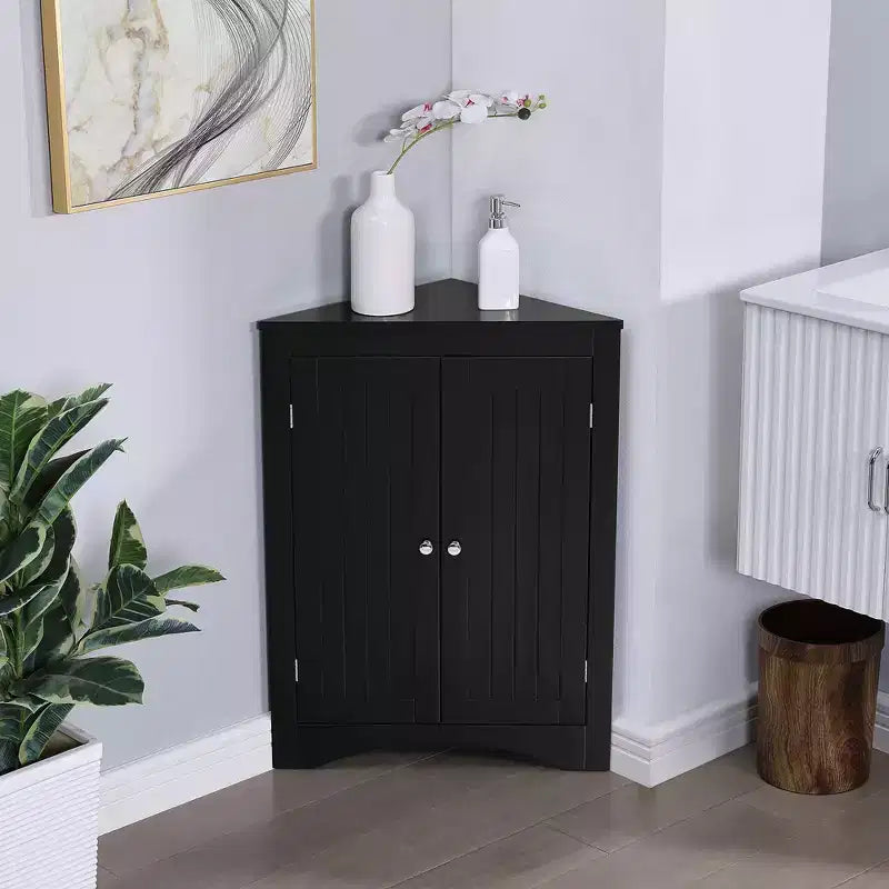 Armoire de rangement de salle de bain, Armoire haute grand meuble de rangement avec 2 tiroirs et étagères ouvertes