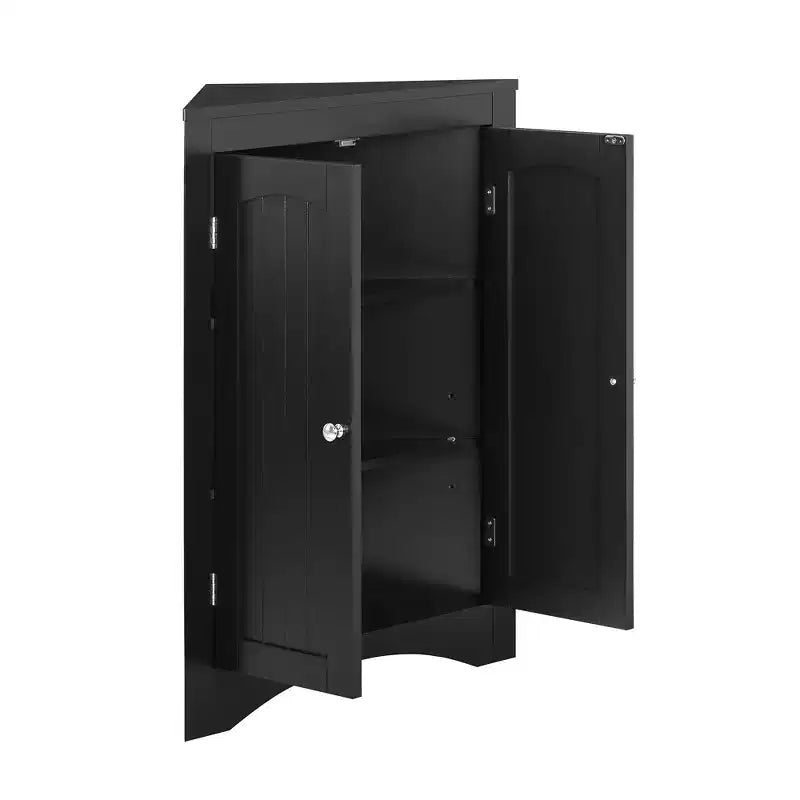 Armoire de rangement de salle de bain, Armoire haute grand meuble de rangement avec 2 tiroirs et étagères ouvertes