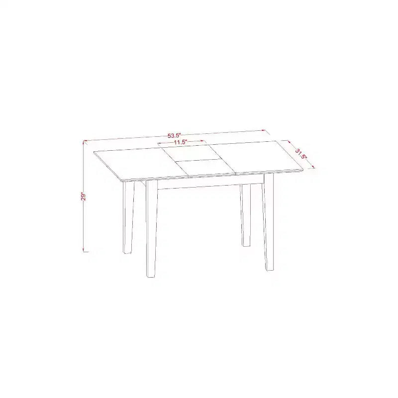 Ensemble de salle à manger rectangulaire 5 pièces en acajou massif – Pour 4 personnes